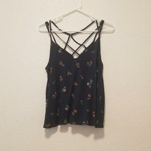 Hollister Floral Print Blouse (Blue)